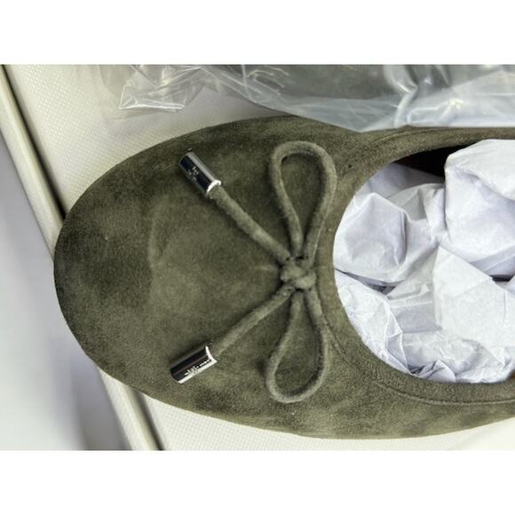 LAUREN Ralph Lauren Jayna Suede Flat Ballet Pumps Dark Olive Womens Size 7.5 B - Picture 9 of 12